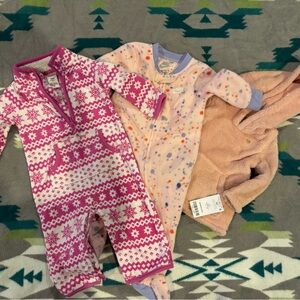 3 Cozy Baby Fleece  - Pink and Peach (size 6 months)